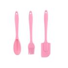 Kit 3 Peças para Cozinha Utensílios Confeiteiro Espátula Pincel Colher em Silicone