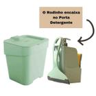 Kit 3 Peças Para Pia Cozinha Com Porta Detergente Lixeira E Rodinho Slim UZ
