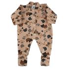 Kit 3 Peças Pijama Macacão de Bebê Plush Estampado Enxoval