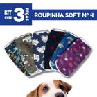 Kit 3 Peças Roupinha Soft Nº4 para Cães Cachorro Pet