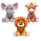 Kit 3 pelúcias infantil bebe ursinho grande 25 cm safari animais bichinhos antialérgico decoração buba