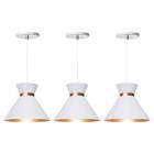 Kit 3 Pendente Lustre Luminária Berlin 15cm Branco - Iluminar Ambiente