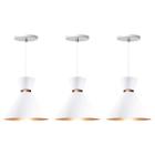 Kit 3 Pendente Lustre Luminária Berlin 23cm Branco