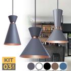 Kit 3 Pendente Lustre Luminária Pequim Berlin Rio - Iluminar Ambiente