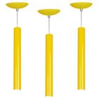 Kit 3 Pendente Tubo Cilindro Amarelo 40Cm + Led 3k