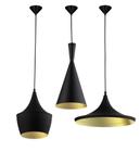 Kit 3 Pendentes Luminária Preto e Dourado Tom Dixon 001