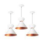 Kit 3 Pendentes luxo branco/cobre-Luminária Moderna para Decoração de Sala e Cozinha Ultilidade