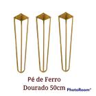 Kit 3 Pés De Ferro Hairpin Legs 50cm Dourado Medcombo