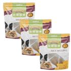 Kit 3 Petisco Cachorro Orelha Bovina Snacks Puresnacks