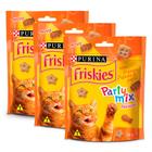 Kit 3 Petisco para Gatos Adultos Friskies Party Mix Sabor Frango, Fígado e Peru 40g