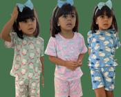 Kit 3 Pijama de Calor Curto Infantil Menina