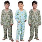 Kit 3 Pijama infantil menino calça e manga longa atacado