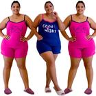 Kit 3 Pijama plus size alça liso conjunto de dormir feminino