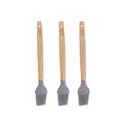 Kit 3 Pincéis Culinário Bambu 24cm Utensílios