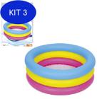 Kit 3 Piscina Inflavel 3 Aneis 88l Colors 25x76cm Summer Fun