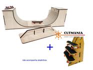 Kit 3 Pista Rampa Skate Dedo + Trave + Suporte Skates - Cutmania