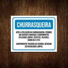 Kit 3 Placa Azul Churrasqueira Condomínio Utilização