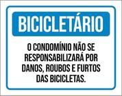 Kit 3 Placa Bicicletário Condomínio Roubos Furtos 36X46