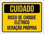 Kit 3 Placa Cuidado Choque Elétrico Geração Própria 36X46