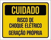 Kit 3 Placa Cuidado Risco Choque Elétrico Própria 36X46