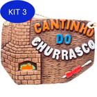 Kit 3 Placa De Churrasco Decorativa Churrasqueira