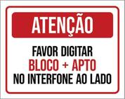 Kit 3 Placa Digitar Bloco Apto Interfone Ao Lado 36X46