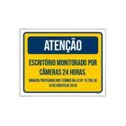 Kit 3 Placa Escritório Monitorada Câmeras 24 Horas