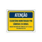 Kit 3 Placa Escritório Monitorada Câmeras 24 Horas