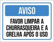 Kit 3 Placa Favor Limpar Churrasqueira Grelha 36X46