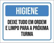 Kit 3 Placa Higiene Deixe Ordem Limpo Próxima Turma 36X46