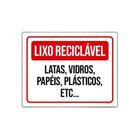 Kit 3 Placa Lixo Reciclável Latas Vidros Papéis Plásticos