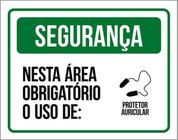 Kit 3 Placa Segurança Obrigatório Protetor Auricular 36X46