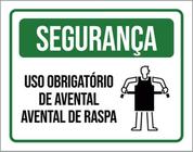 Kit 3 Placa Segurança Uso Obrigatório Avental De Raspa 36X46