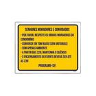 Kit 3 Placa Senhores Moradores Convidados Amarelo