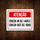 Kit 3 Placa Sinalização Atenção Horário Check In Check Out