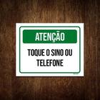 Kit 3 Placa Sinalização - Atenção Toque Sino Ou Telefone