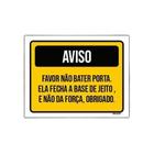 Kit 3 Placa Sinalização - Aviso Não Bater Porta Com Força