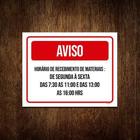 Kit 3 Placa Sinalização - Aviso Recebimento Materiais