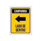 Kit 3 Placa Sinalização Campainha Lado Dentro Seta Esquerda