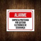 Kit 3 Placas Alarme Empresa Protegida Sistema Segurança