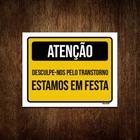 Kit 3 Placas Aniversário Criança Estamos Em Festa