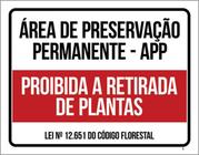 Kit 3 Placas Área Preservação Permanente Retirada De Plantas