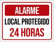 Kit 3 Placas Atenção Alarme Local Protegido 24 Horas