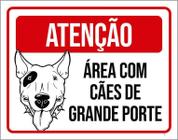 Kit 3 Placas Atenção Área Cães Grande Porte Pitbull