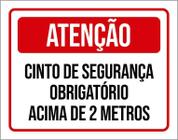 Kit 3 Placas Atenção Cinto Segurança Obrigatório 2 Metros