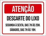 Kit 3 Placas Atenção Descarte Lixo Vermelha 36X46