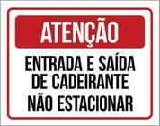 Kit 3 Placas Atenção Entrada Saída Cadeirante Estacionar