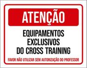 Kit 3 Placas Atenção Equipamentos Exclusivos Cross Training