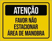 Kit 3 Placas Atenção Favor Estacionar Área De Manobra 27X35