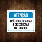 Kit 3 Placas Atenção Guardar Desconectar Torneira